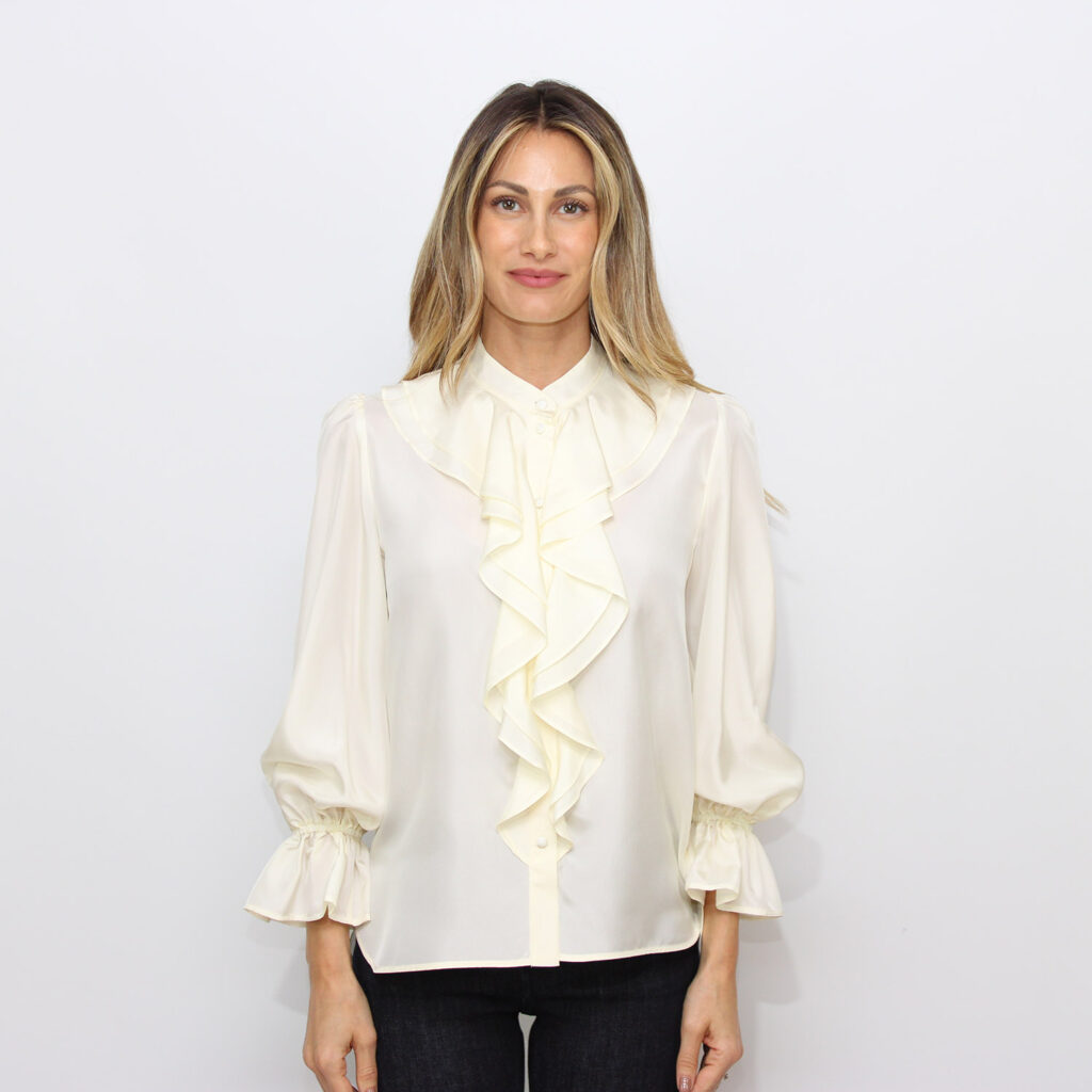 Camicia Caldaia in seta habotai bianco