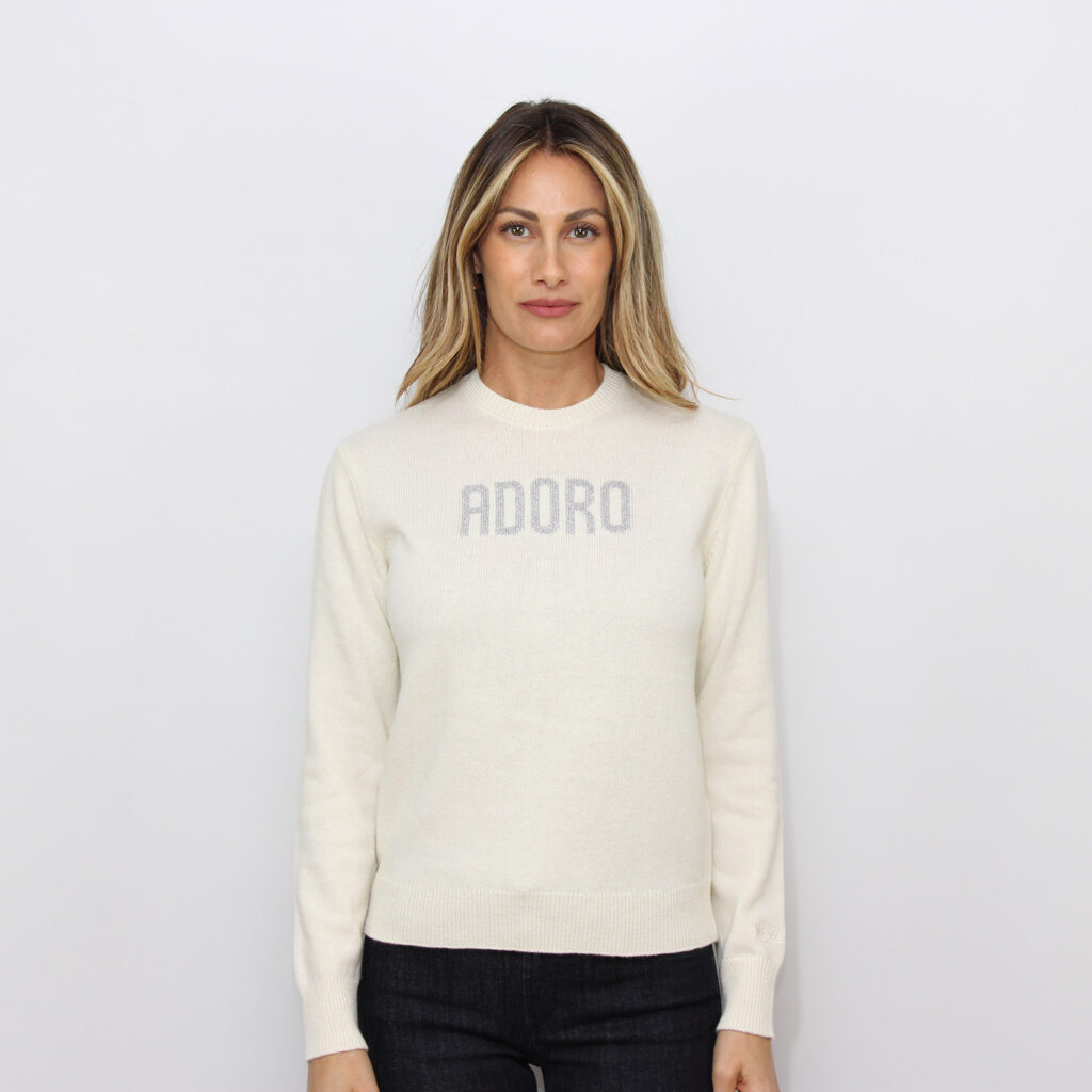 Maglia jacquard adoro panna