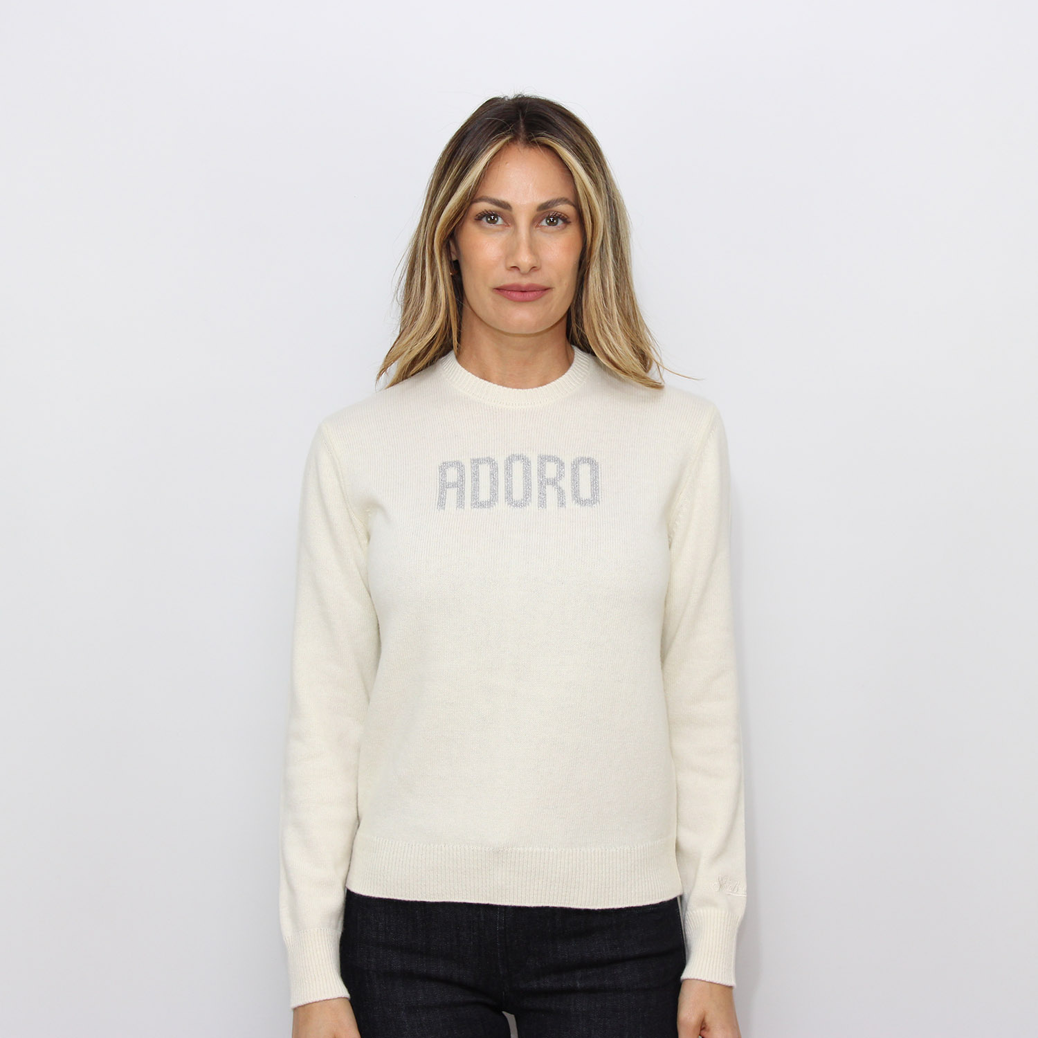 Maglia jacquard adoro panna