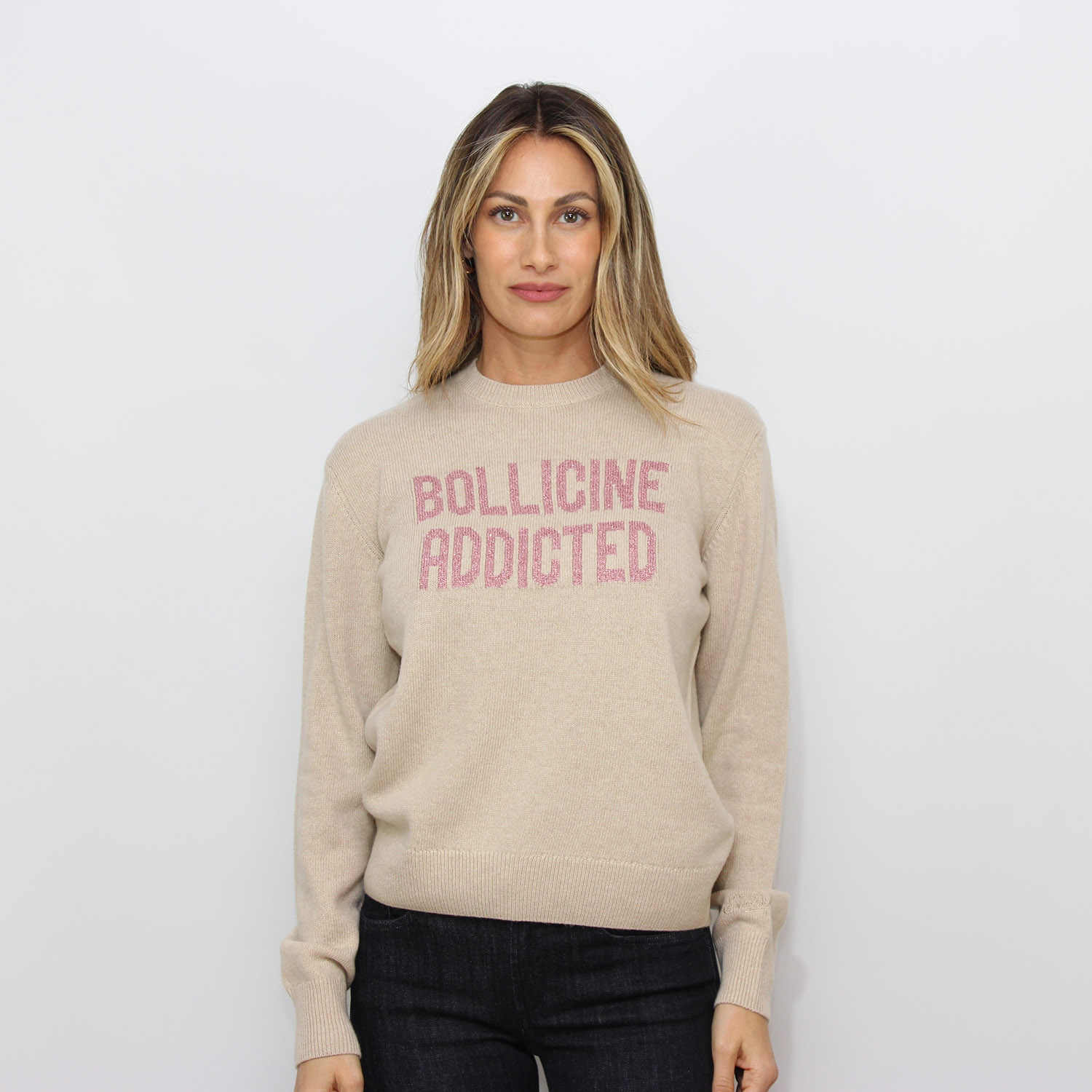 Maglia jacquard bollicine addicted beige