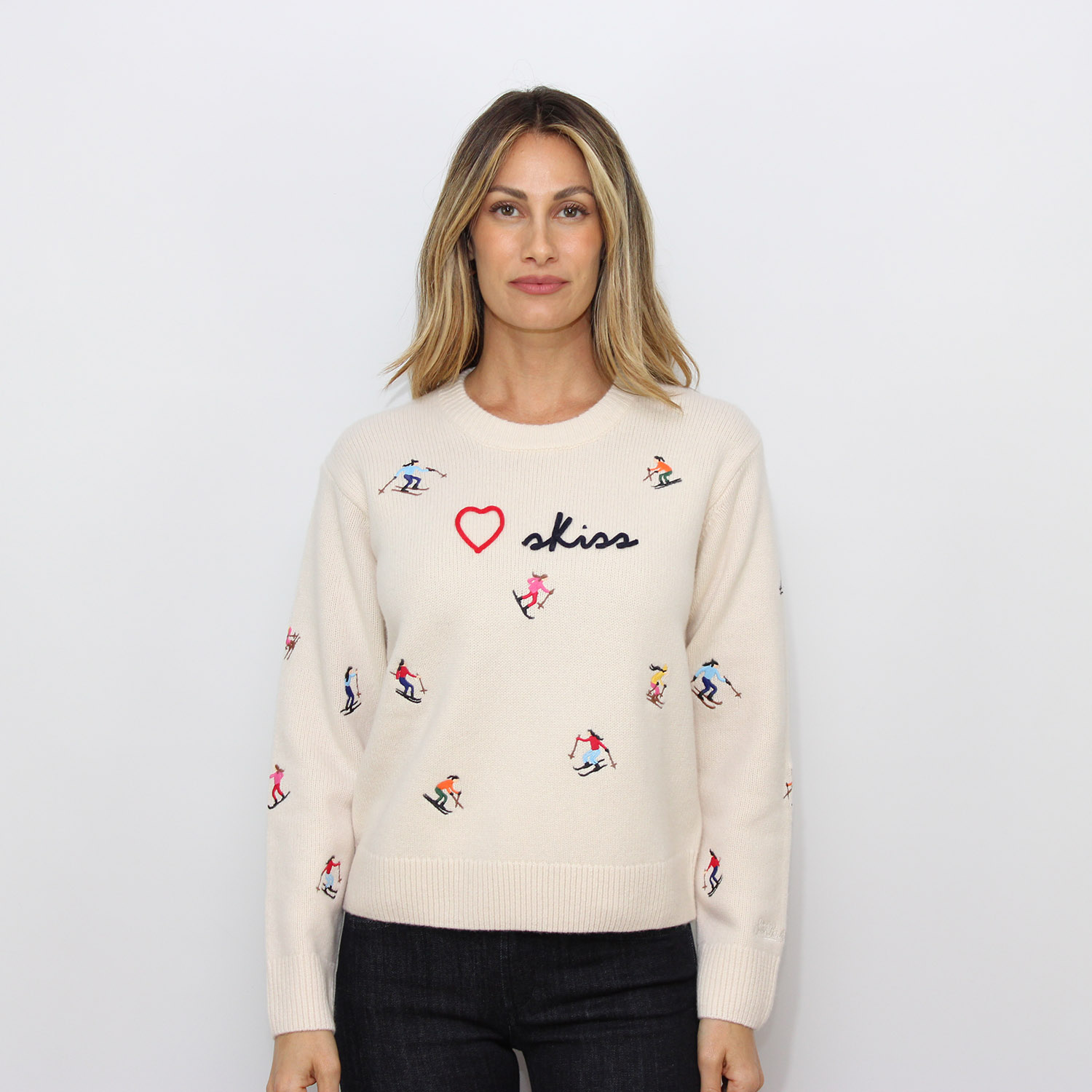 Maglia con ricamo Skiss panna