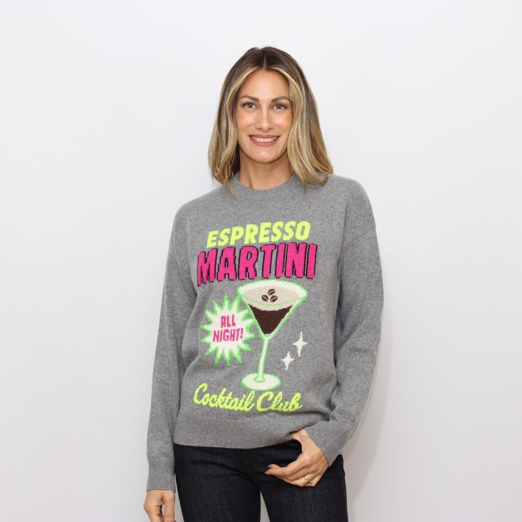 Maglia con intarsio fluo espresso Martini grigio melange