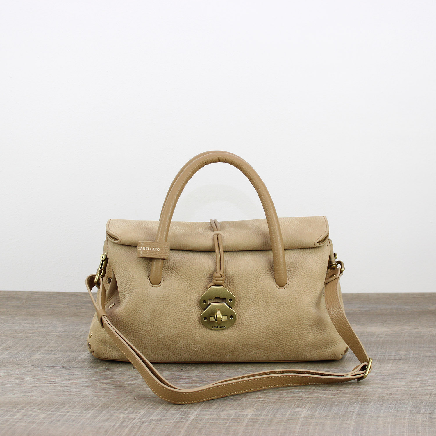 Dotta® Jones Small in pelle nabuk beige San Gimignano