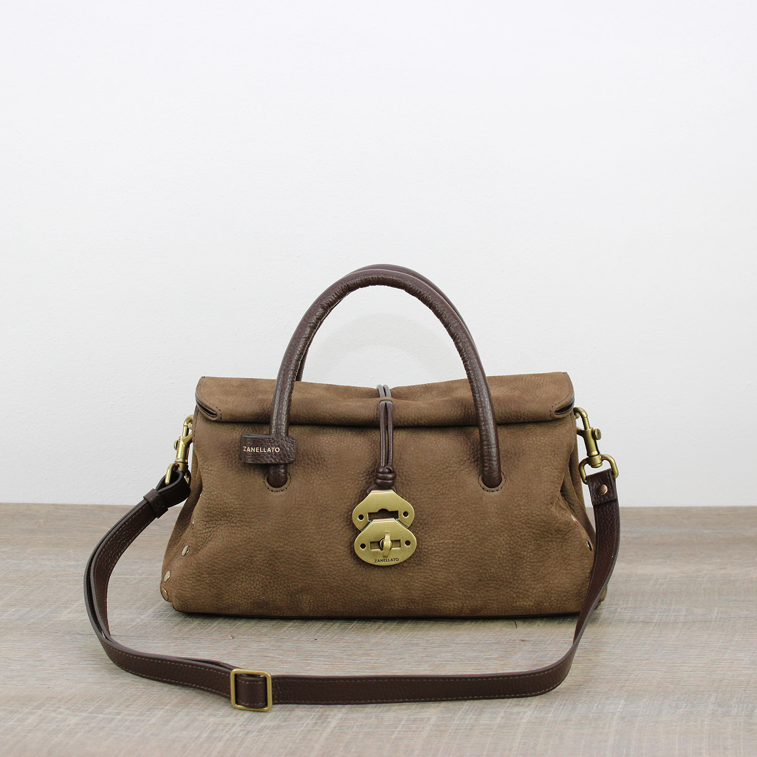 Dotta® Jones Small in pelle nabuk brown tartufo di Norcia