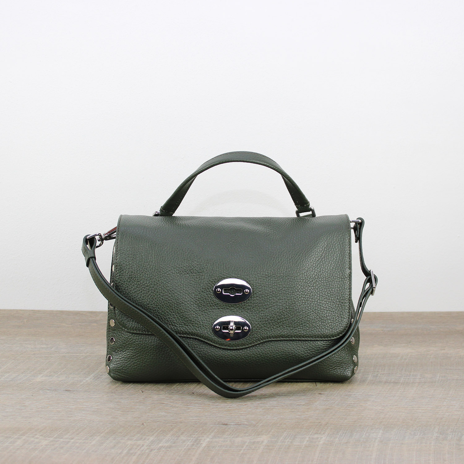 Postina® Daily Small in pelle martellata green giardino di Boboli