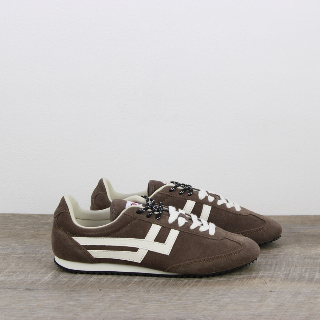 Scarpa Racer 77 in suede marrone e avorio